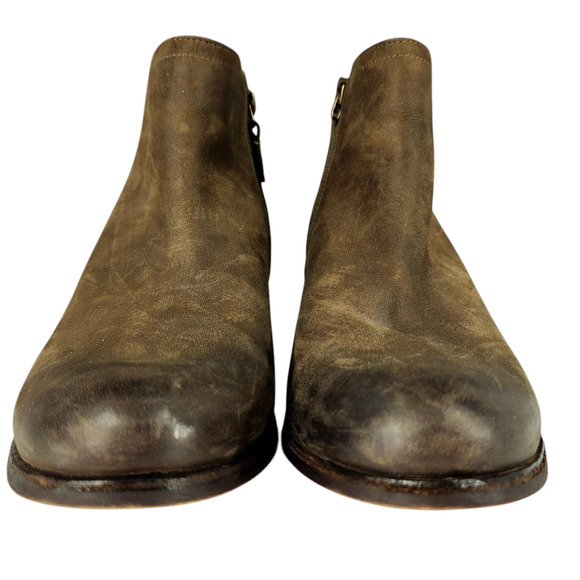 Clarks Ankle Boot Booties sz 9.5 M Women Maypearl Ramie Brown Leather 2" Western - Picture 4 of 12